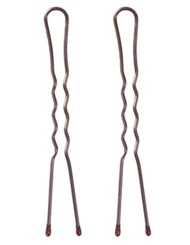 Bobby pins, 50mm, wavy, brown, 200gr