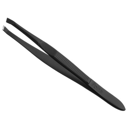 Pincet, skrå, sort, 9 cm