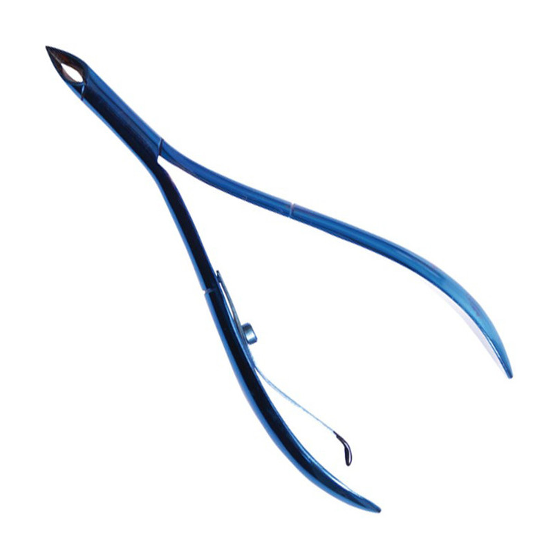 Cuticle nippers, titanium, blue, 10cm