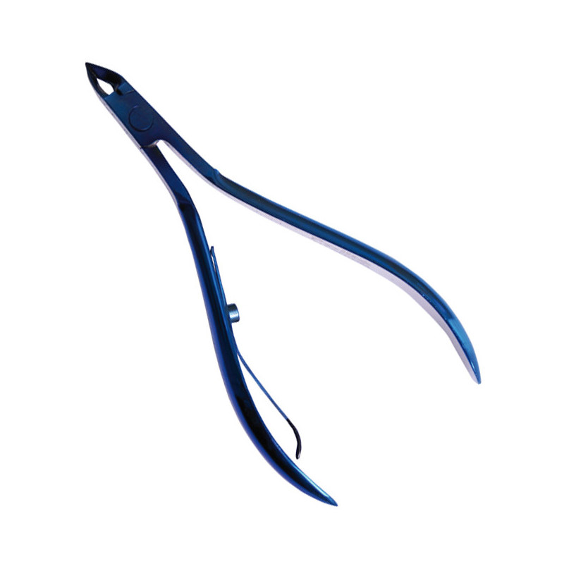 Cuticle nippers, titanium, blue, 10cm