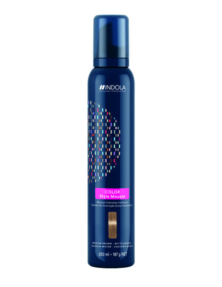 Indola Color Style Mousse Mellembrun toning af hårmousse 200ml
