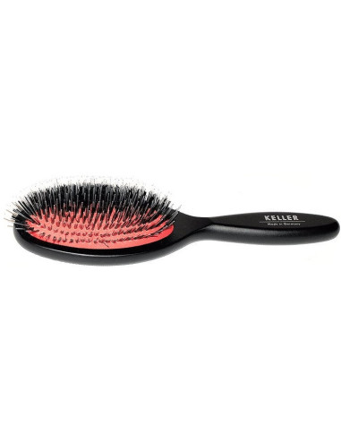 Hair brush, medium, oval, natural bristles + nylon, beech