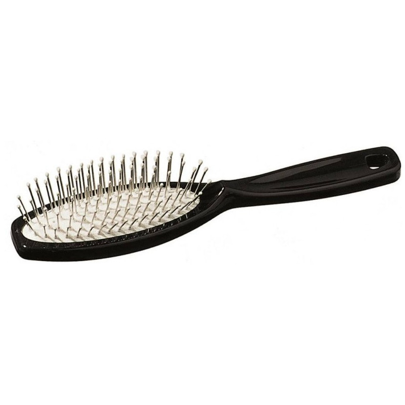 Rubber Cushion brush, plastic, steel bristles, 7 rows, 18cm