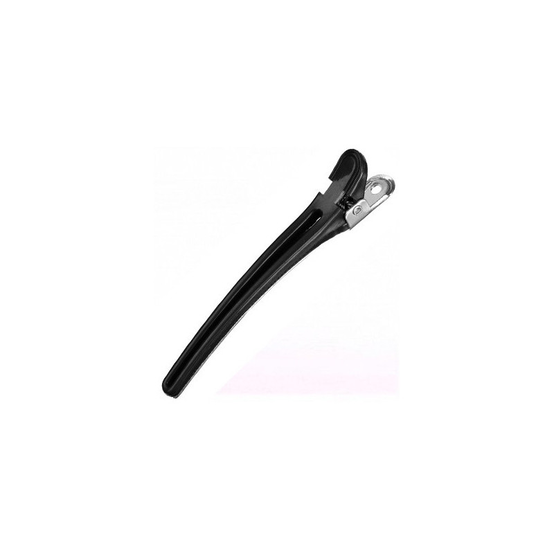 Clips for splitting and pinning hair, plastic, aluminum, black, 9.5cm, 10pcs.