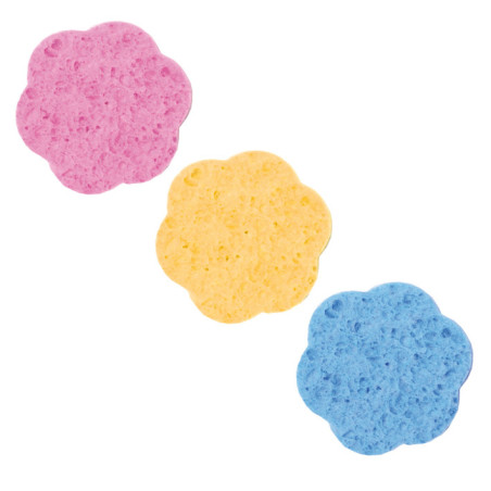 Svamp, cellulose, blomst, 70 mm, assorterede farver, 1 stk.