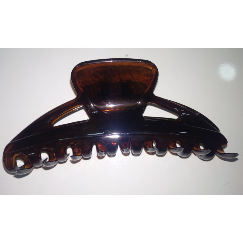 Hair clip, large, brown