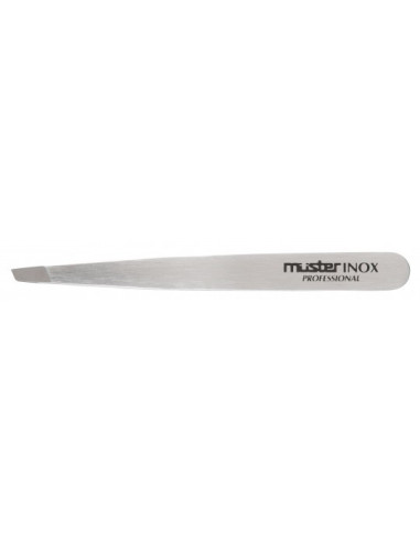 Super-professional stainless steel tweezers, oblique tip, 4”