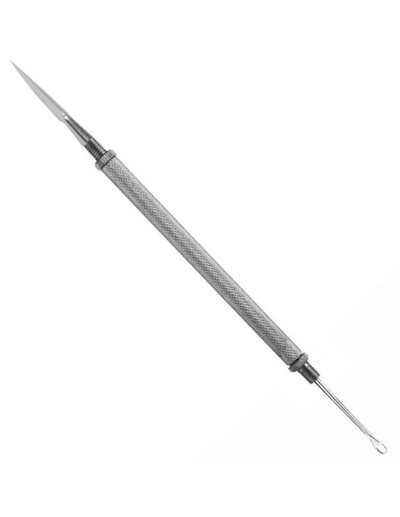 Komedonske, dobbeltsidet, lille, rustfrit stål