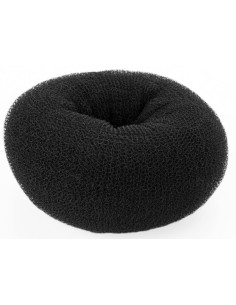 Hårknude, sort, rund, 6,5 cm