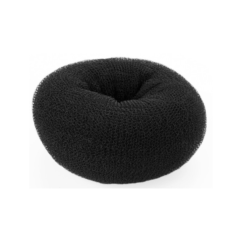 Hair bun, rounded, black, 6.5cm