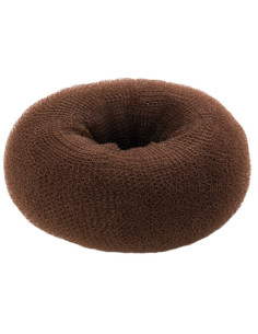 Hårknude, rund, brun, 6,5 cm