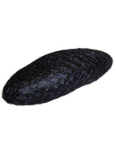 Hårrulle, stor, lang, sort