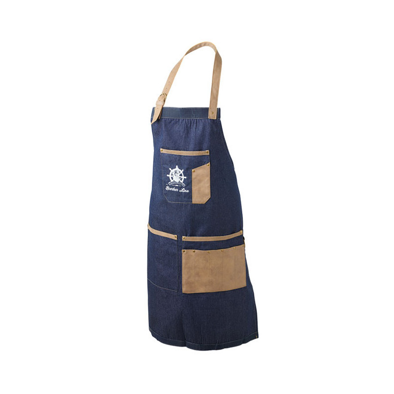 Apron, denim, 6 + 3 pockets, 85x58cm, blue