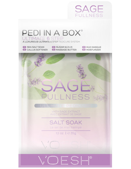 VOESH PEDI IN A BOX Fodsæt Salvia Ultimate Pedicure, fyldning, 6 produkter