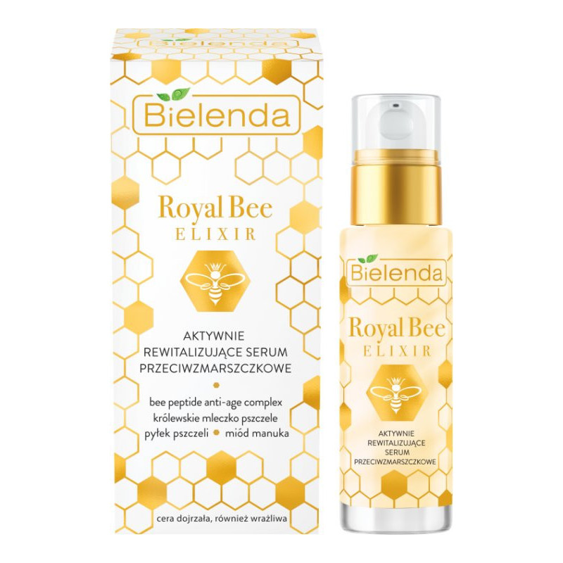 ROYAL BEE ELIXIR Serums sejai pretgrumbu, aktīvi atdzīvinošs, ziedputekšņi+medus 30ml