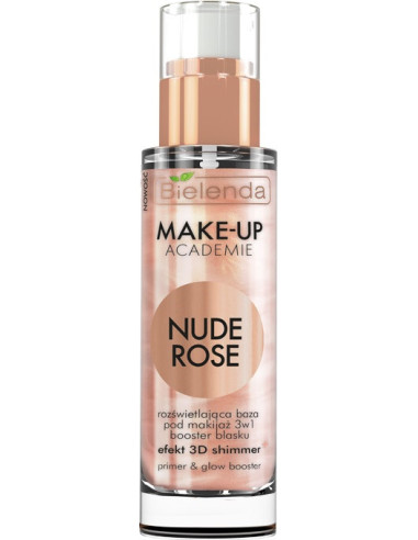 BIELENDA, MAKE-UP ACADEMIE NUDE ROSE 3in1 Base for make-up, illuminating 30g