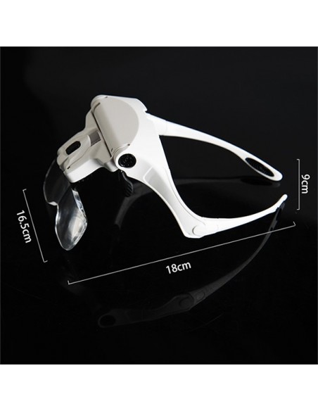 Briller med 5 dioptrier og LED-belysning