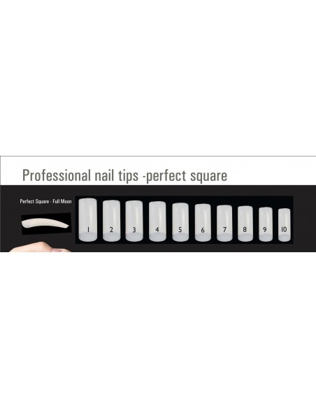 Negletips AmazingShine Perfect Square Full Moon Nail - Hvid nr. 4, 50 stk.