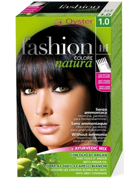 FASHION NATURA hårfarve 1.0, sort 50ml+50ml+15ml