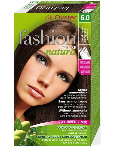 FASHION NATURA hårfarve 6.0, mørkeblond 50ml+50ml+15ml