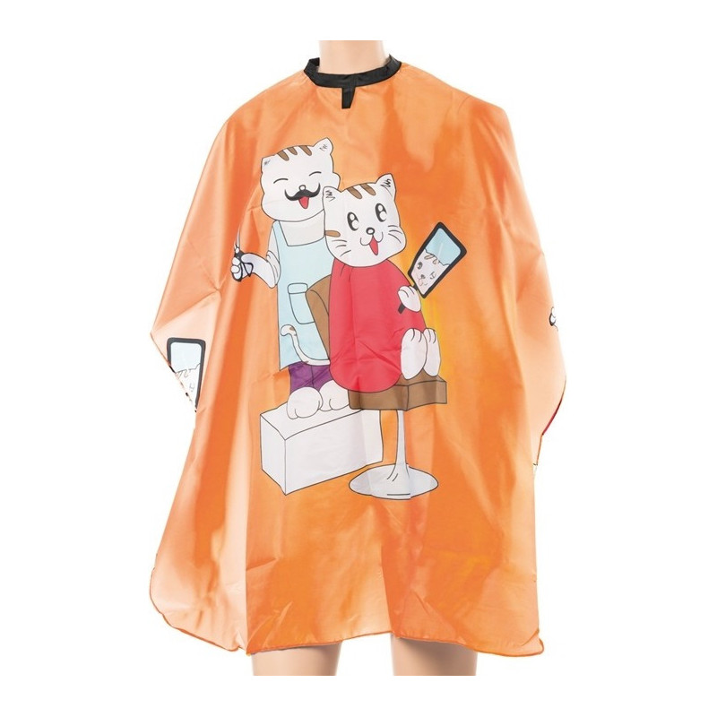 Cape, nylon, with Velcro, for children, orange, with print, 95cmx120cm, 1pc. / pack.