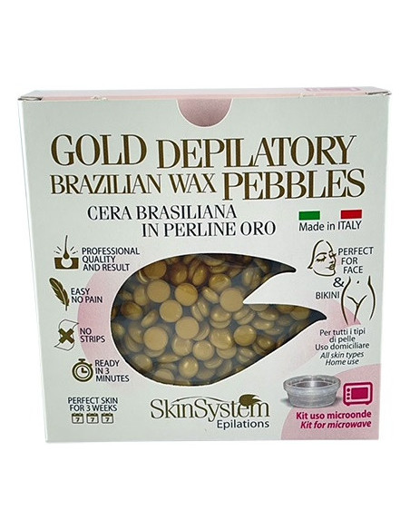 Skinsystem Brazilian Hard Wax Pearls Gold (mikrobølgeovn), epileringssæt