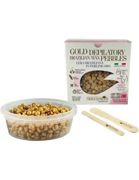 Skinsystem Brazilian Hard Wax Pearls Gold (mikrobølgeovn), epileringssæt