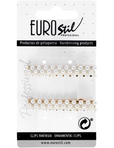 Hårspænder, guld, med rhinsten, 2 stk.