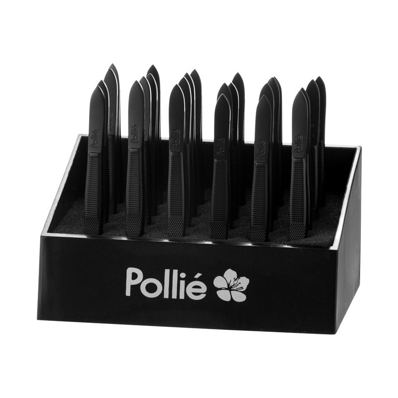 Tweezers black, 24pc, 9cm, black