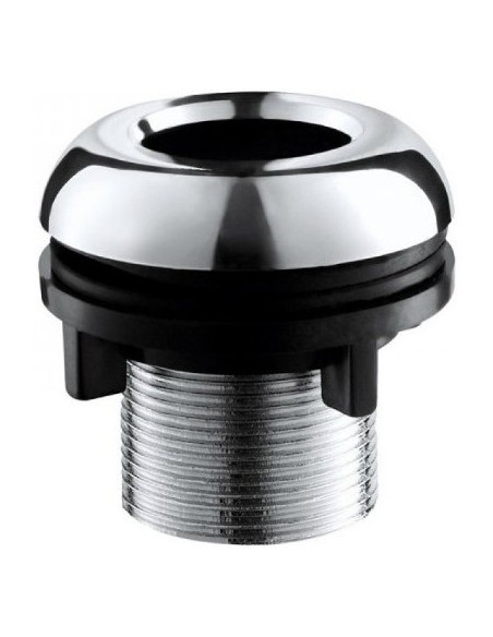 Brusehoved med bølget sølvmetalslange, lige