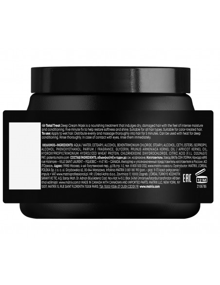 PRO BACKBAR TOTAL TREAT dybdegående nærende cremet hårmaske 500 ml