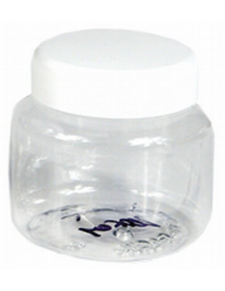 Beholder med låg til creme eller pudder, gennemsigtig 250 ml