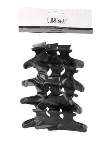 Clips, plastic, black 12pcs