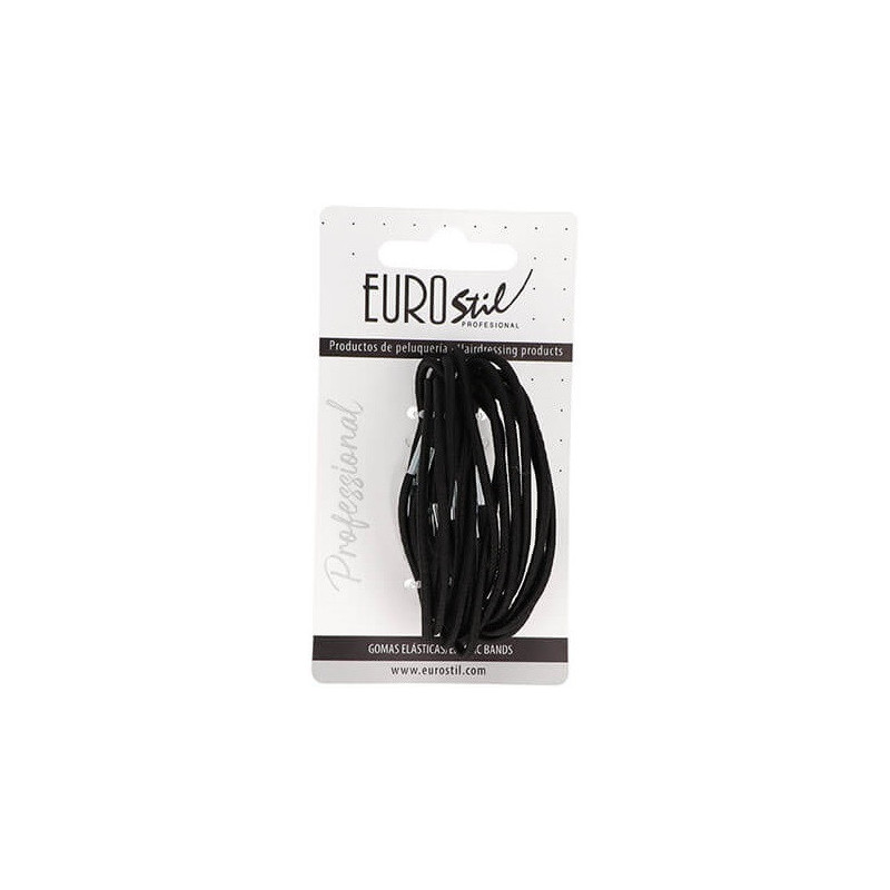 Rubber for hair, fine, black, 15pcs