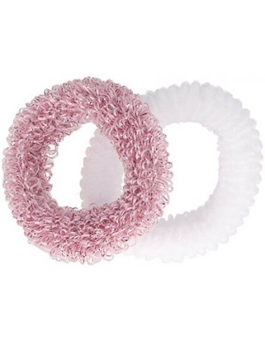 Hårbånd, lille elastik, pink/hvide, 9...