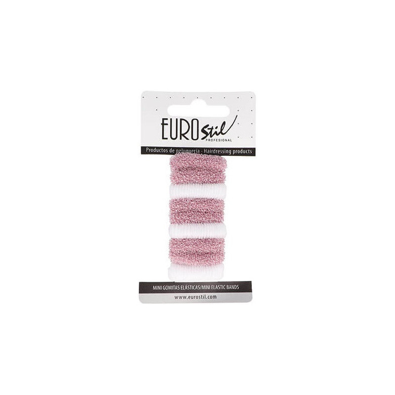 Hårbånd, lille elastik, pink/hvide, 9...
