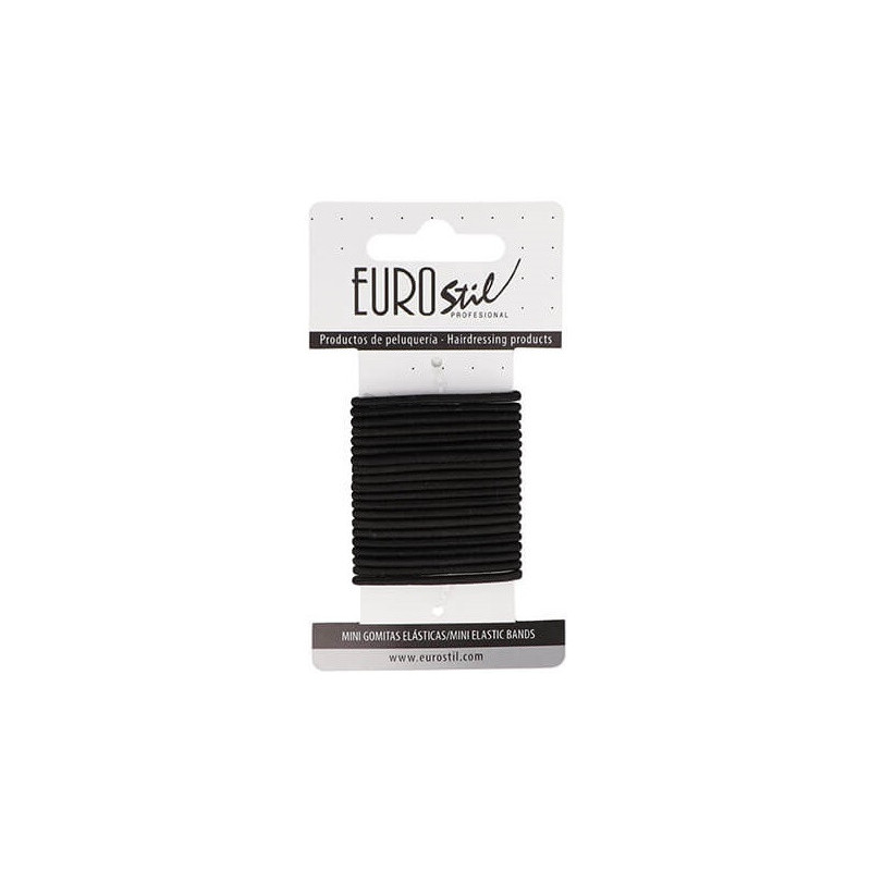 Rubber for hair, small-elastic, black, 20pcs