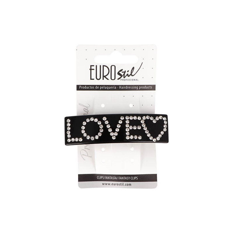 Hair clip LOVE, black