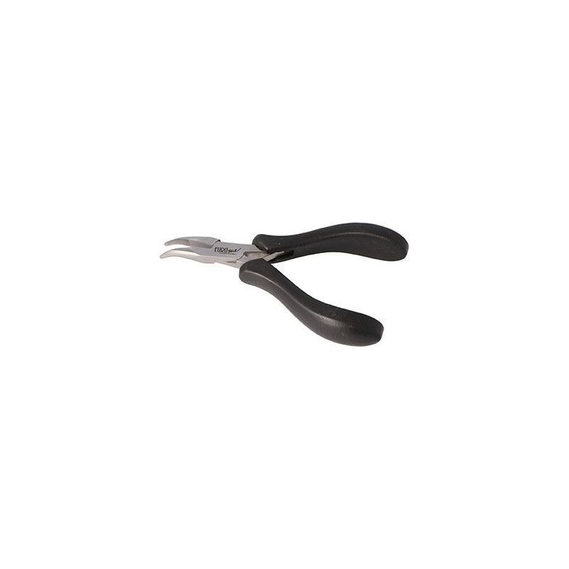 Hair extension pliers, curved