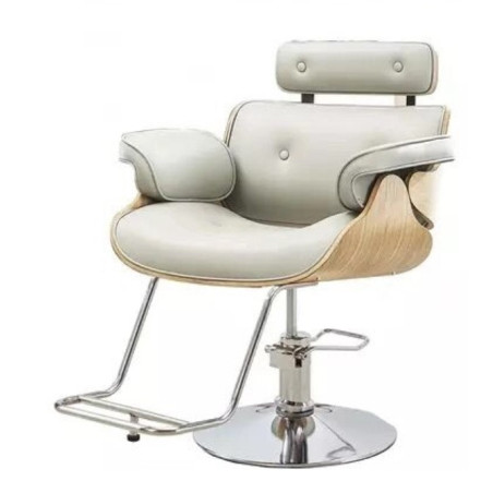 Frisørstol Soho med sølvfod, Grå