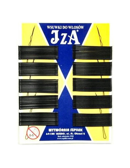 Hårspænder, bølgede, 60 mm, sorte, matte, afrundede ender, 100 stk.