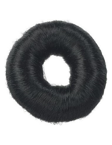 Hårknude, rund, bomuld, sort, 9 cm