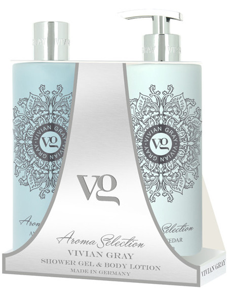 Aroma Selection Sæt Showergel + bodylotion, rav/ceder 2x500ml