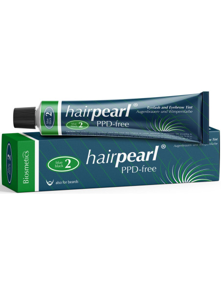 Hairpearl øjenvippe- og øjenbrynsfarve, PPD-fri, nr. 2 – blå-sort 20 ml