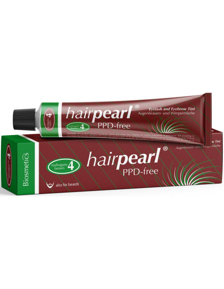 Hairpearl øjenvippe- og øjenbrynsfarve, PPD-fri, nr. 4 – Mahogany Brown 20ml