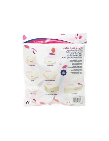 Makeupsvampe, latex, 7 forskellige former, 50 stk.