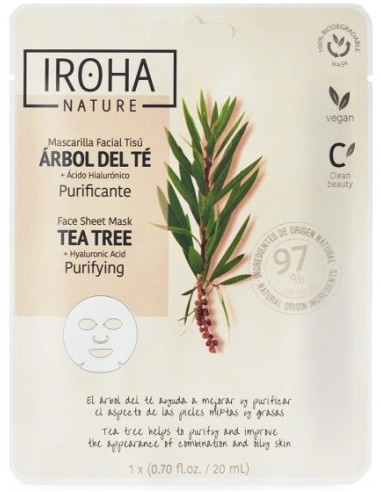 IROHA NATURE Ansigtsmaske TEA TREE +...