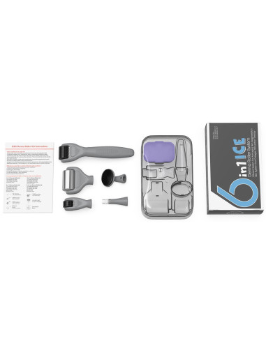 Derma roller microneedling-enhed, 6 i...