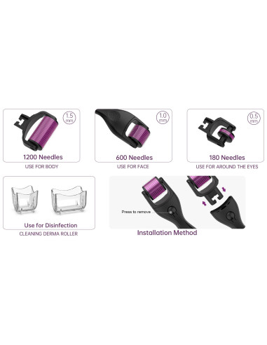 Derma roller microneedling-enhed, 3 i...