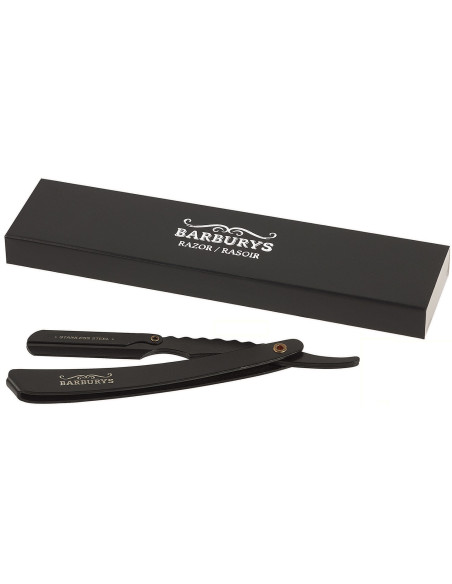 BARBURYS Razor Reverence barberkniv, børstet, rustfrit stål, dobbeltsidet
